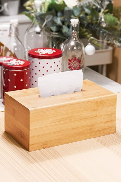 23LWQ Meturas Multi-Purpose Bamboo Napkin Holder and Organizing Box 25X14X7.5 cm Organizer