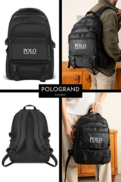 POLOGRAND London Original Unisex Multi-Compartment Large Volume Orthopedic Waterproof Sports Course Laptop Travel Backpack