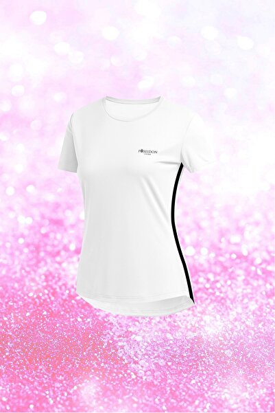 POSEIDON STORM Γυναικείο λευκό μπλουζάκι Dri-Fit με στρογγυλή λαιμόκοψη και κ...