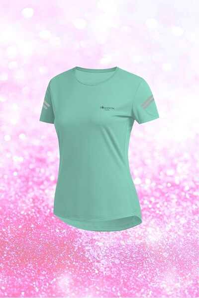 POSEIDON STORM Γυναικείο μπλουζάκι μεγάλου μεγέθους, υδάτινο πράσινο ύφασμα D...