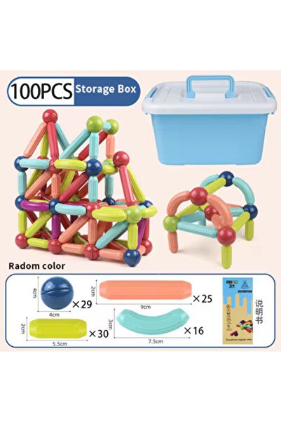 Choice9 100pc storage box Magnetic Constructor Blocks Set Toys for Kids Magnet Stick Rod Building Blocks Mon
