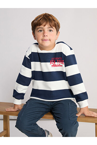 LC Waikiki Vlastiti brend, nova sezonska okrugla kragna Prugasto majica za de...