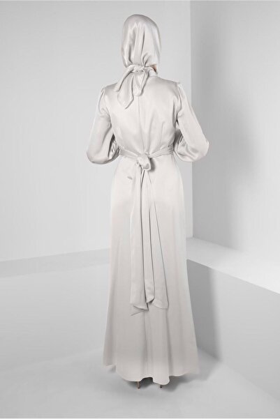 Alvina ÖNÜ BÜZGÜLÜ KUŞAKLI ABİYE ELBİSE 50328