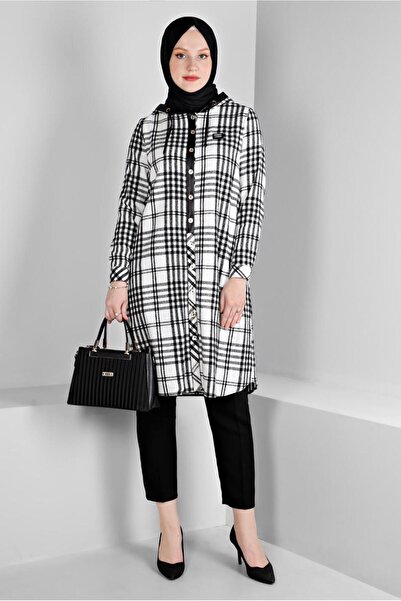 Alvina Τουνίκ με κουκούλα καρό σχέδιο - 43457