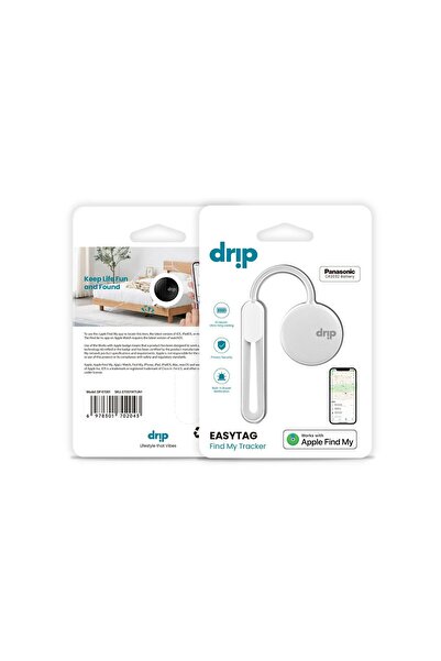 Drip EasyTag Smart Tracker – Fully compatible with Apple Find My, 1-year battery life