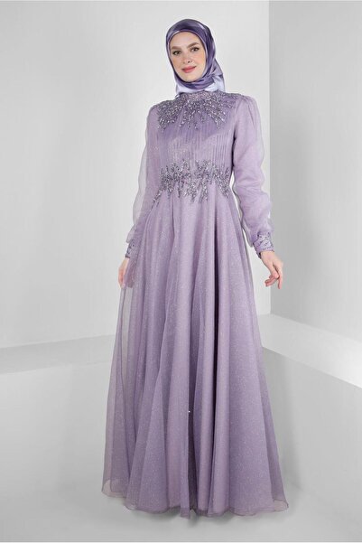Alvina TAŞ İŞLEMELİ SİMLİ ORGANZE ABİYE ELBİSE 50375