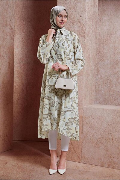 Alvina Ленена туника 44769 - С шарки и ефект