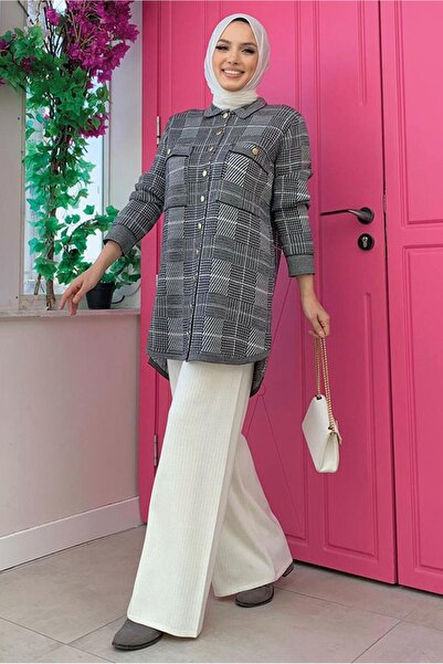 TRENDTESETTÜR WOMEN'S BLACK POCKET SHIRT TUNIC T 5734