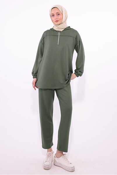 TRENDTESETTÜR Women's Genuine Capucoune Trouser Suit t 1074