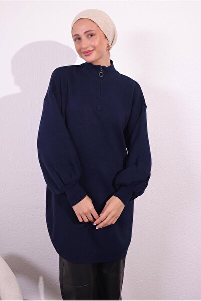 TRENDTESETTÜR Жіночий трикотажний светр з синьою блискавкою - T 8609