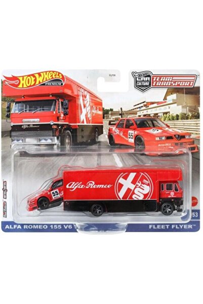 HOT WHEELS Premium Car Culture Team Transport Alfa Romeo 155 V6 Ti & Fleet Fl...