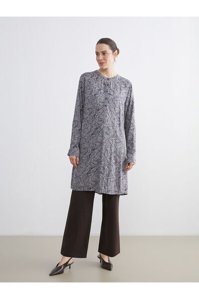 LC Waikiki Özmarka Yeni Sezon Hakim Yaka Desenli Kadın Tunik