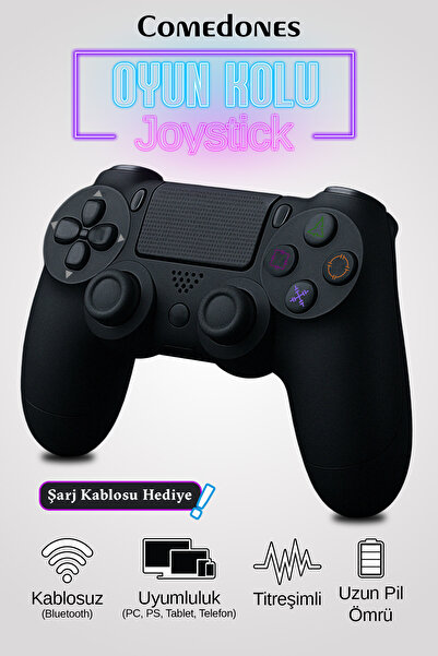 comedones Kablosuz Joystick Tablet Telefon Pc Uyumlu Titreşimli Oyun Kolu 1 Adet