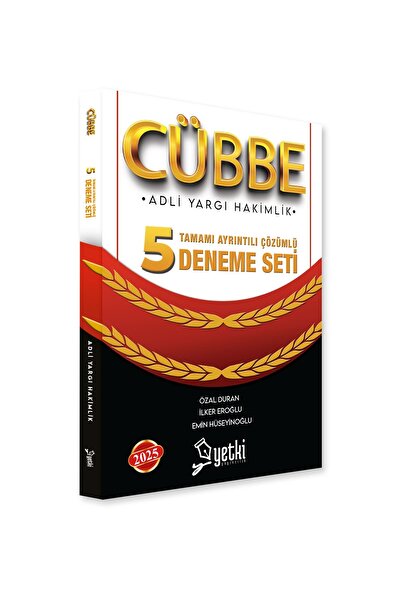 Yetki Yayıncılık Yetki 2025 Adli Yargı Hakimlik CÜBBE 5 Deneme Çözümlü
