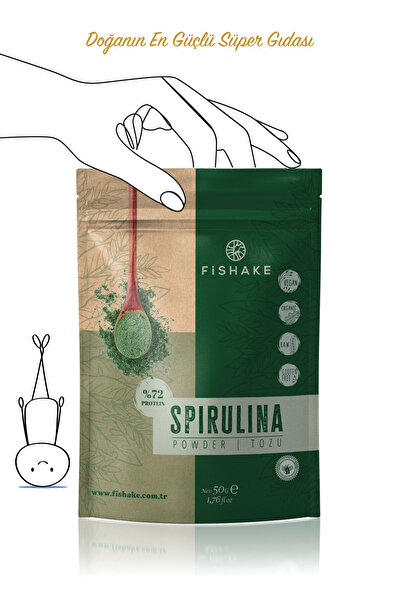 FiShake Organik Spırulına Tozu / Powder 50 gr