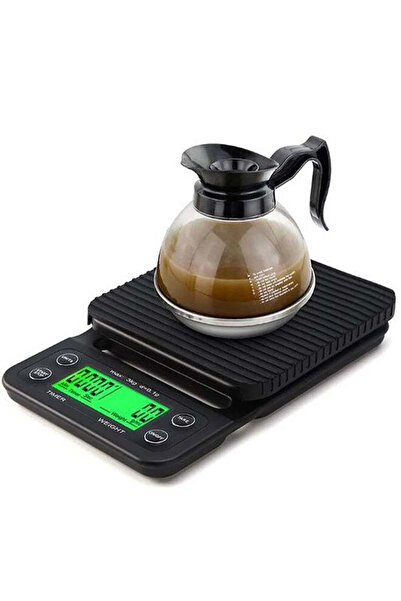 Alloet ميزان قهوة إلكتروني أسود 19.5 × 13.5 × 3 سم