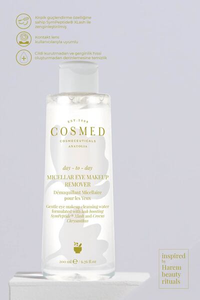 COSMED Day-to-day Micellar Eye Makeup Remover - Kirpik Besleyici Göz Makyaj Temizleyici Misel Su 200 ml