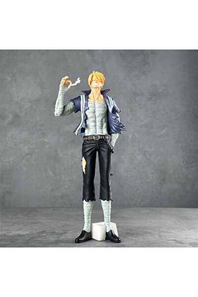 BANDAI Vinsmoke Sanji 30cm One Piece Anime Action Figure Roronoa Zoro Vinsmoke Sanji Stand Posture Pvc Stat