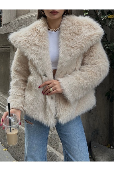 VESS MODA Şal de calitate premium pentru femei supradimensionat haină de blană artificială