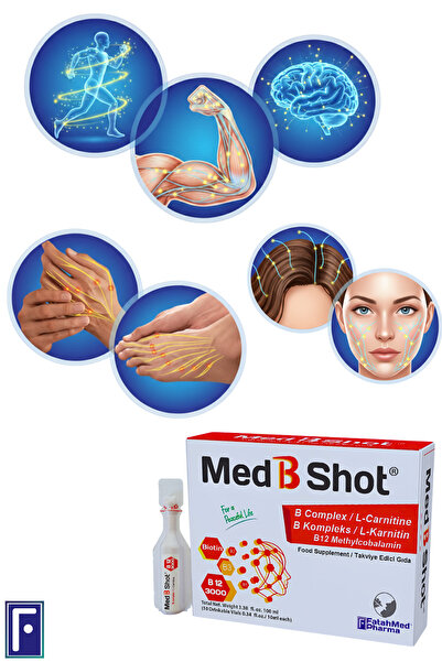 MED B SHOT B Kompleks & L- Karnitin + LifyLact Flor Probiyotik , Prebiyotik ( Avantajlı Paket )