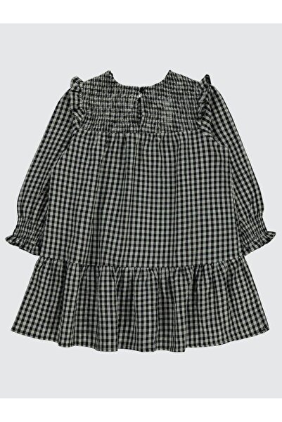 Civil Girls Plaid Patterned Dress for Ages 6-9 - Gray7-8 Years