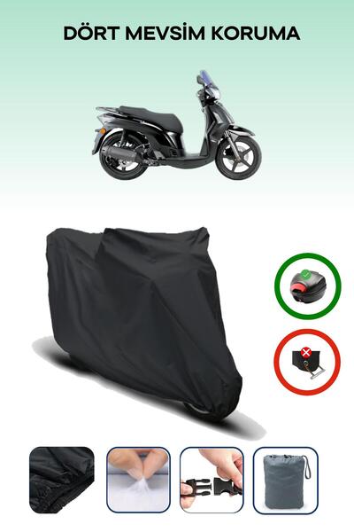 Breen حقيبة ظهر سوداء من Kymco People S 200i متوافقة مع القماش المشمع المقاوم...