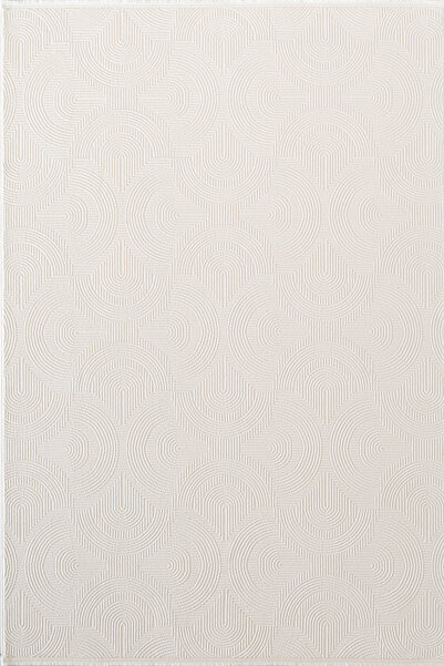 Karmen Halı Icon IC002W Krem Modern Desen Akrilik Pamuk Tabanlı Salon Koridor...