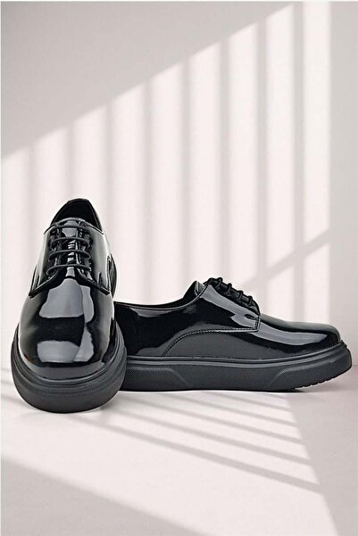 Rakerplus Derby Siyah Rugan Siyah Taban Çocuk Klasik Ayakkabı