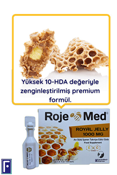 ROJEMED Royal Jelly 1000 Mg – Arı Sütü Fresh Vitamin C & E – 10 Shot 2'li Avantaj Paketi