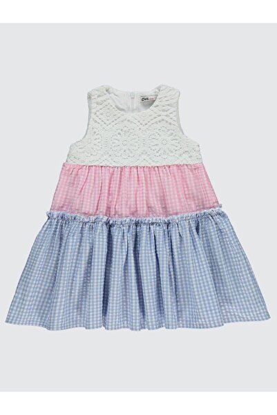 Civil Girls Robası Lace Pitikareli Dress for 2-5 Years Old - Blue 5-6 Years Old