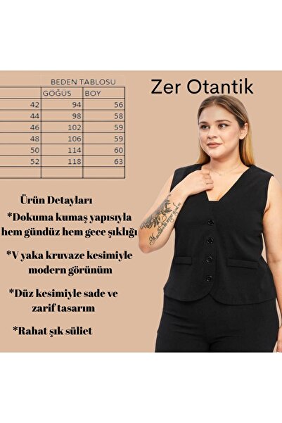 Zer Otantik Zerotantik Front Buttoned V-Neck Vest Black