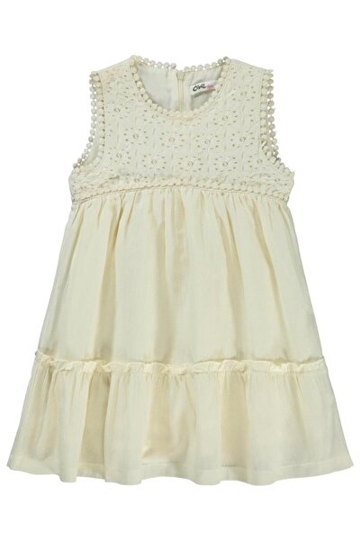 Civil Girls Natural 2-5 Yaş Elbise - Bej 5-6 Yaş