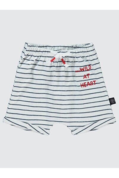 Civil Baby Striped Print 6-18 Months Shorts - White6-9 Months
