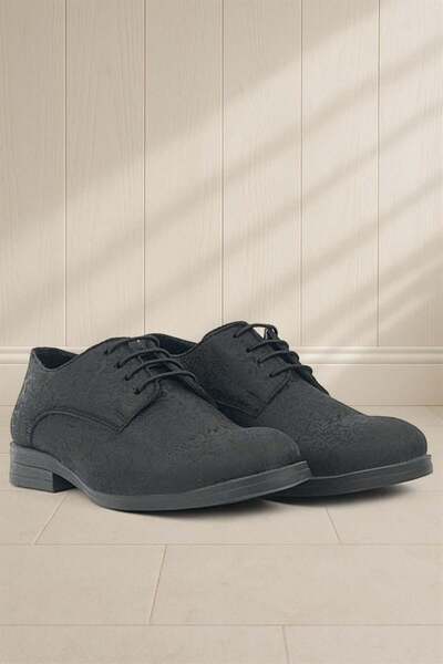 Rakerplus Black Lace-Up Suit Classic Children's Shoes