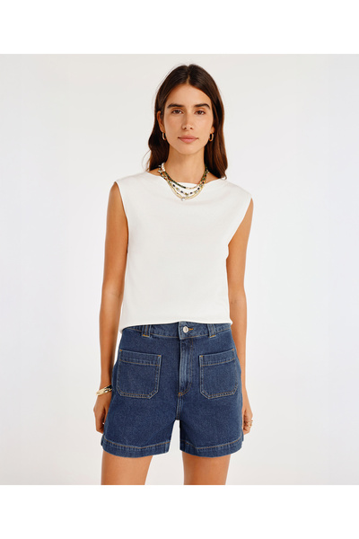 Yargıcı Cepli Denim Bermuda