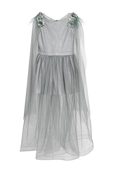 Civil Girls فستان سهرة بأكمام شال للأعمار من 6 إلى 14 سنة - أخضر للأعمار من 6...