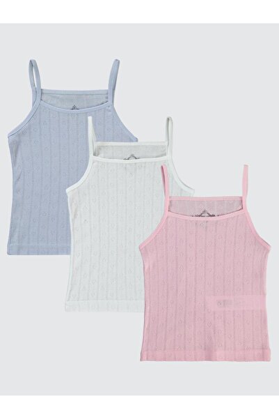 Civil Girls Ribana Jacquard 2-10 Years Old 3-Piece Undershirt Set - Standard 4-5 Years Old