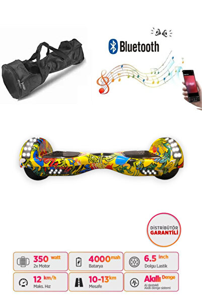 CityMate Elektrikli Kaykay Full Ledli Hoverboard Bluetooth Hoparlörlü 6.5 Inc...
