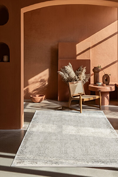 Karmen Halı Zenith ZN027W Krem Modern Klasik Desen Parlak Yumuşak Kadife İnce...