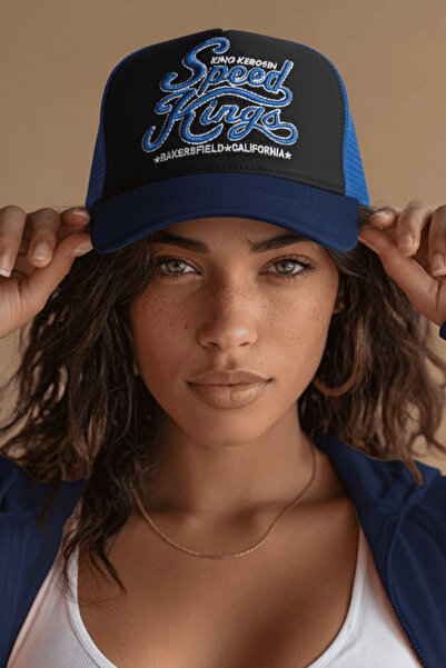 King Kerosin Fileli Kamyoncu Şapkası - Speed Kings Nakışlı Şapka