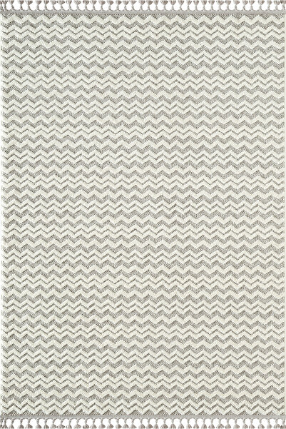Karmen Halı Wool WL011A Gri Beyaz Modern Desen Kabartmalı Doku Pamuk Tabanlı ...
