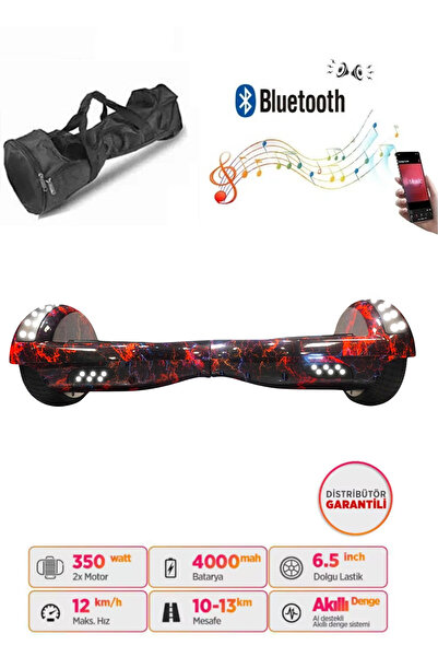 CityMate Elektrikli Kaykay Full Ledli Hoverboard Bluetooth Hoparlörlü 6.5 Inch Çanta Hediyeli D15