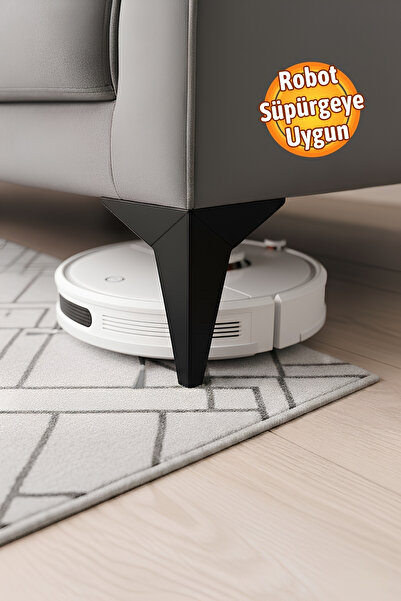 Badem10 Kale Mobilya Kanepe Koltuk Tv Ünitesi Ayağı 15 Cm Siyah Ayakları