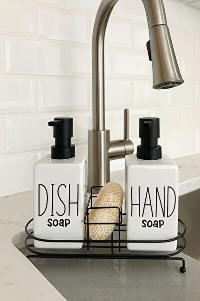 naturelove 2'li Kare Metal Stantlı Deterjanlık - Sabunluk, Mutfak Düzenleyici...