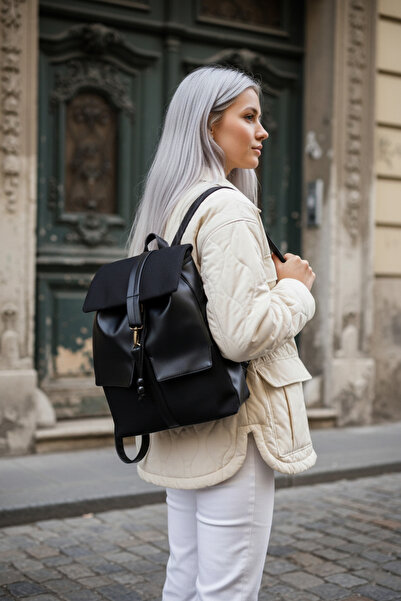 Ayşe Teyze'nin Çantaları Kadin Siyah Sırt Çantası Cpl1