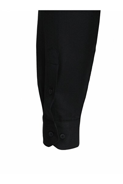 Kip Κλασικό μακρυμάνικο μαύρο ανδρικό πουκάμισο Gm-4914