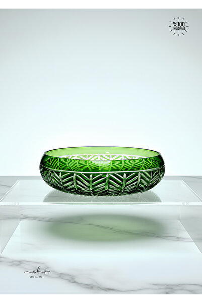 Akden Kristal Crystal Cut Decor Tina Glass Bowl