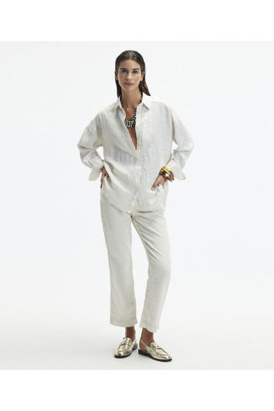 Yargıcı Düz Kesim Duble Paça Bağ Detaylı Pantolon