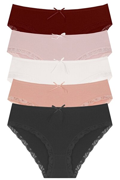Newlilla Pachet de chiloți pentru femei 1909 Lace Leg Bato 5 piese 1909-v6