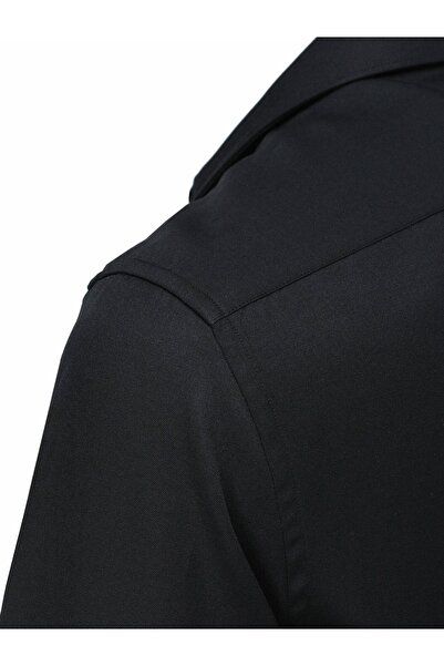 Kip Κλασικό μακρυμάνικο μαύρο ανδρικό πουκάμισο Gm-4914